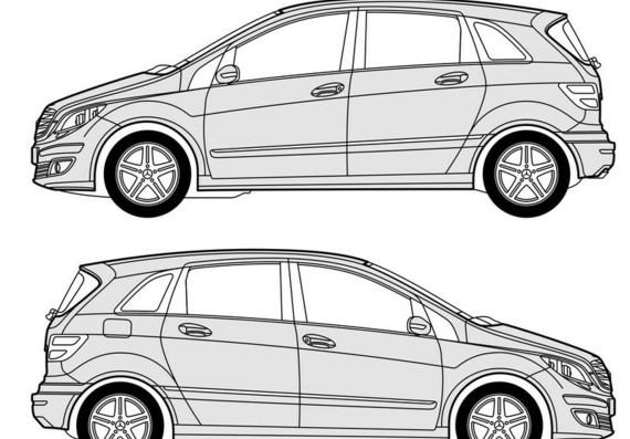 Mercedes Benz B klasse (2005) (Мерcедес Бенз Б класс (2005)) - чертежи (рисунки) автомобиля